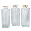 3-tlg. Vasen Set Adore  klar/gold H13cm &Oslash; 5cm