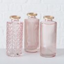3-tlg. Vasen Set Adore rosa/gold H13cm &Oslash; 5cm