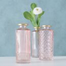 3-tlg. Vasen Set Adore rosa/gold H13cm &Oslash; 5cm