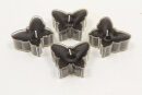 4 Teelichter Schmetterlinge schwarz