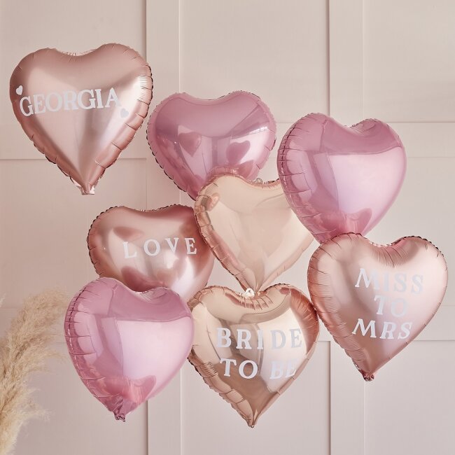 9-tlg. Set Luftballon Herz personalisierbar
