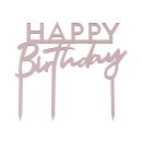 Acryl Tortenstecker Happy Birthday ros&eacute;gold