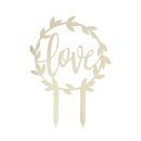 Acryl Tortenstecker LOVE gold
