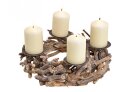 Adventskranz - Adventsgesteck &Oslash; 30 cm Holz, Natur