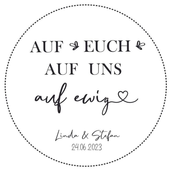 Bierdeckel AUF UNS personalisiert 50 Stk.