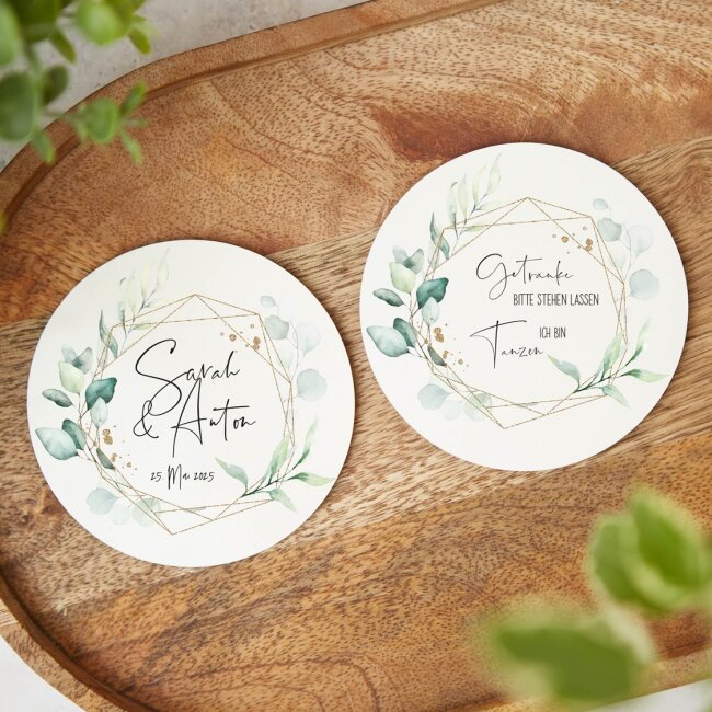 Bierdeckel Eukalyptus personalisiert 50 Stk.