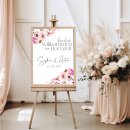 Blumen-Hochzeitsposter Pink DIN A2 hoch