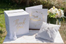 Briefbox JUST MARRIED weiss-gold