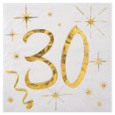 Cocktail Servietten 30. Geburtstag gold 20 Stk.