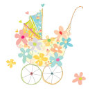 Cocktailservietten Kinderwagen zur Taufe