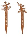 Dekostecker Willkommen mit Engel Rost 2 Stk.