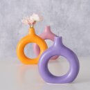 Donut Vasen Set Steingut flieder orange rosa 3-tlg.