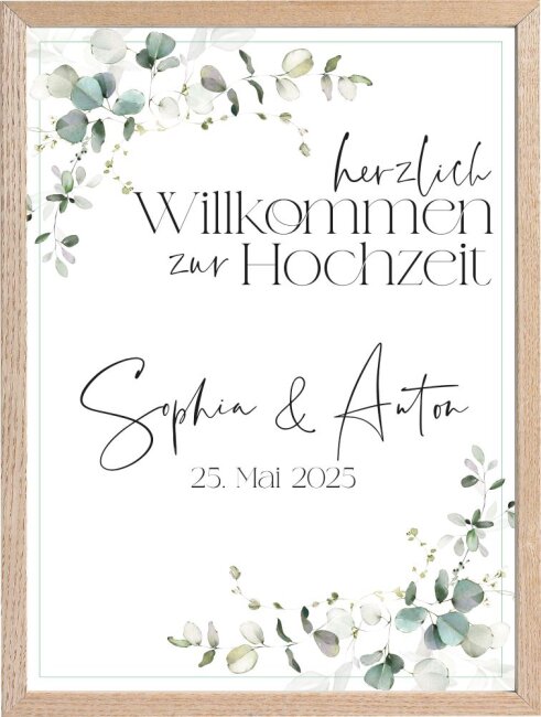 Eukalyptus Hochzeitsposter DIN A2 hoch