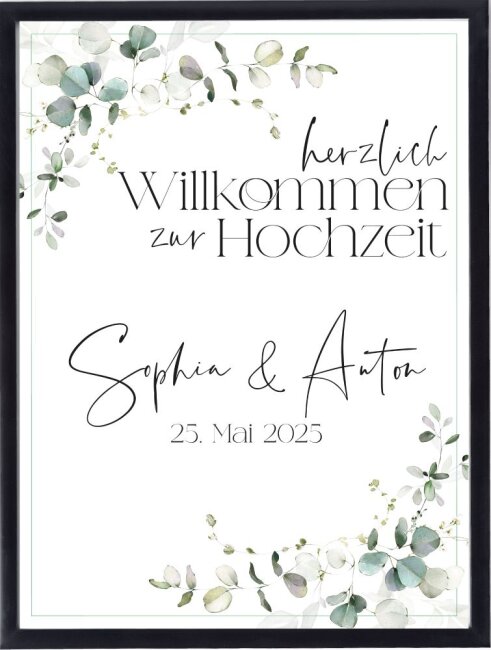 Eukalyptus Hochzeitsposter DIN A2 hoch