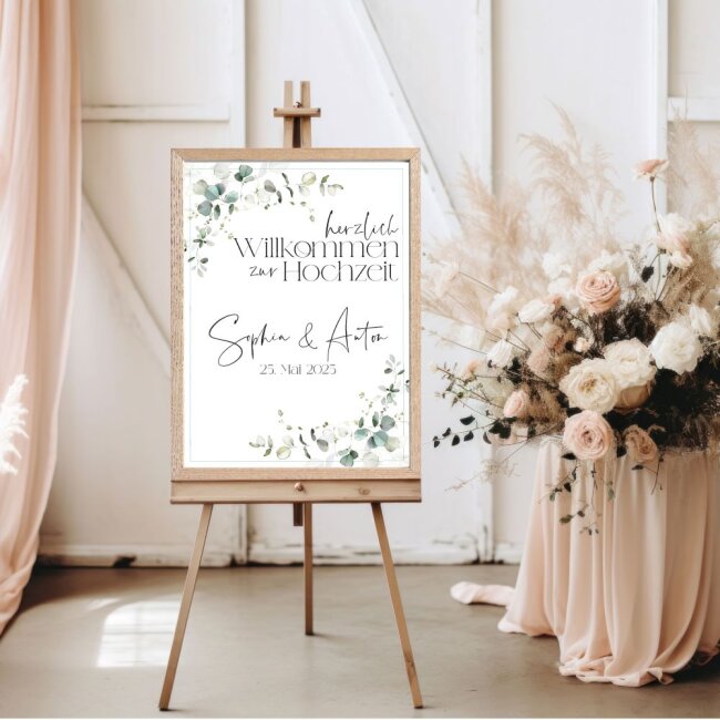 Eukalyptus Hochzeitsposter DIN A2 hoch