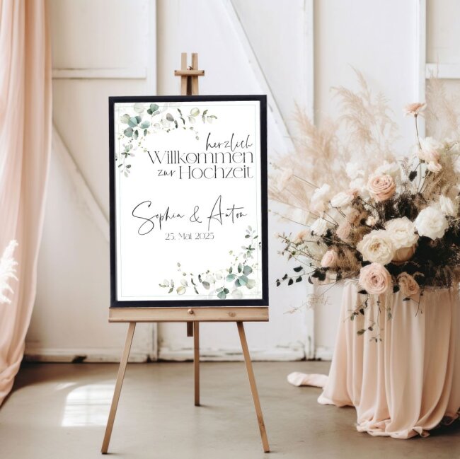 Eukalyptus Hochzeitsposter DIN A2 hoch