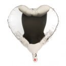 Folienballon Herz silber 45 cm