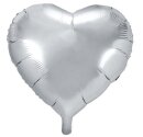 Folienballon Herz silber 45 cm