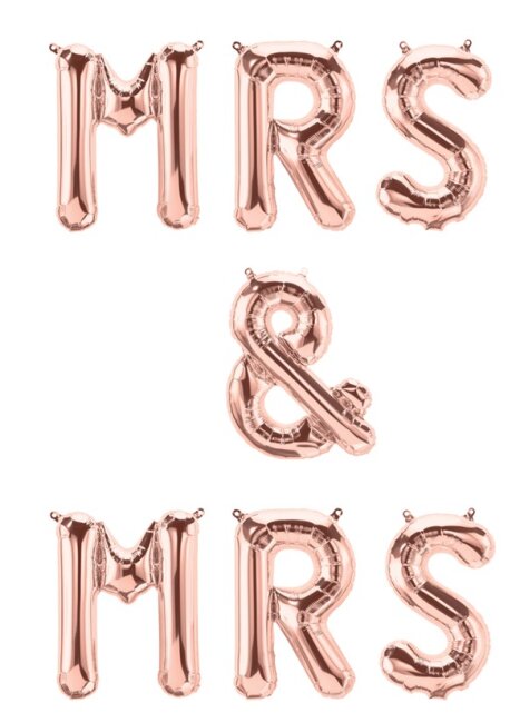 Folienballon MRS &amp; MRS ros&eacute;gold