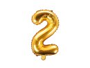 Folienballon ZAHL 2 Gold  86cm