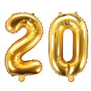 Folienballon ZAHL 20 Gold 86cm