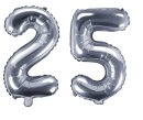 Folienballon ZAHL 25 Silber 86cm