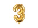 Folienballon ZAHL 3 Gold  86cm