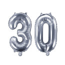 Folienballon ZAHL 30 Silber 86cm