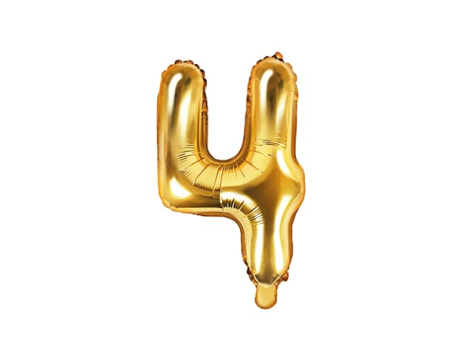 Folienballon ZAHL 4 Gold  86cm