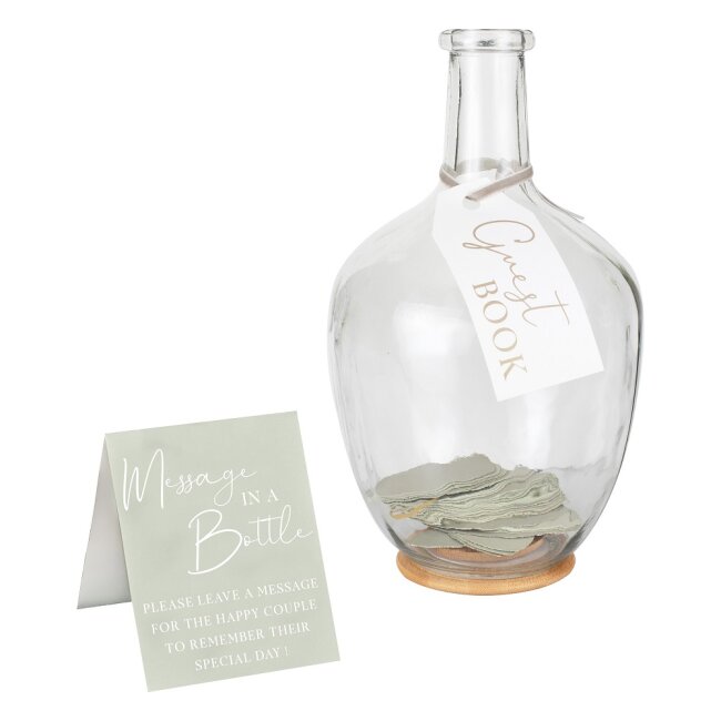 G&auml;stebuch Glasvase &quot;Message in a Bottle&quot;