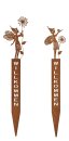 Gartenstecker Set Willkommen mit Elfe Rost 2 Stk.