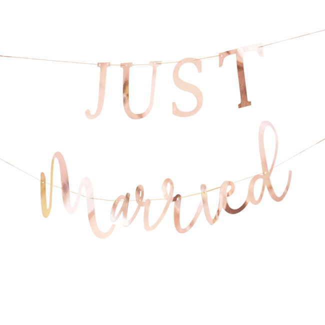 Girlande Just Married rosegold