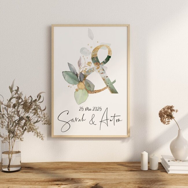 Hochzeitsposter &amp;-Zeichen Eukalyptus personalisiert