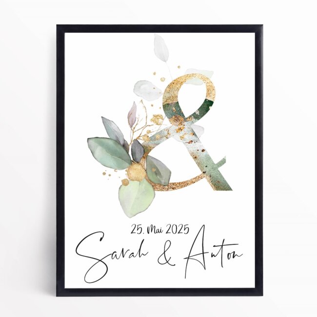 Hochzeitsposter &amp;-Zeichen Eukalyptus personalisiert