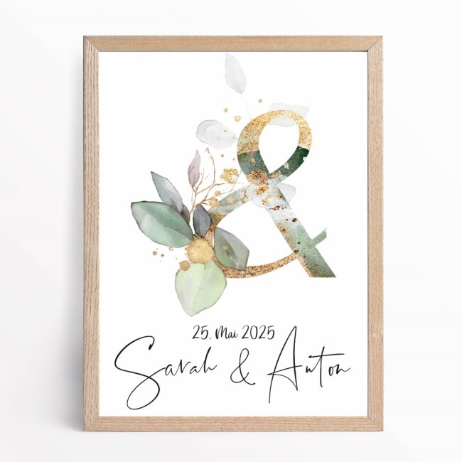 Hochzeitsposter &amp;-Zeichen Eukalyptus personalisiert