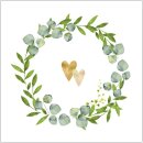 Hochzeitsservietten Eukalyptus + Herz 20 Stk.