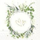 Hochzeitsservietten Moderne Herzen Eukalyptus 20 Stk.