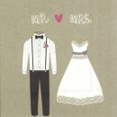 Hochzeitsservietten Mr &amp; Mrs 20 Stk.
