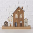 Holzhaus Herz mit LED Beleuchtung 28cm