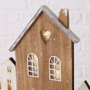 Holzhaus Herz mit LED Beleuchtung 28cm