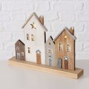 Holzhaus Stern mit LED Beleuchtung 28 cm