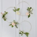 Hula Hoop Deko Reifen | Blumenreifen Gold 3er Set