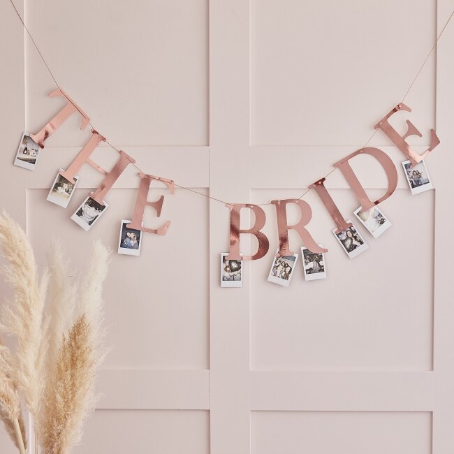 JGA Foto-Girlande THE BRIDE rosegold