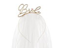 JGA Haarreif Bride mit Schleier gold