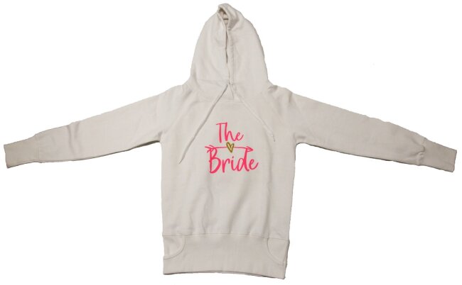 JGA Hoodie THE BRIDE wei&szlig;