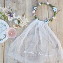 JGA Schleier Boho &quot;bride to be&quot; mit Blumenkranz
