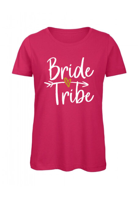 JGA T-Shirt BRIDE TRIBE wei&szlig;-gold