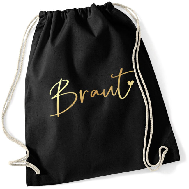 JGA Turnbeutel TEAM BRAUT + BRAUT gold