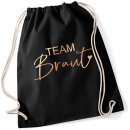 JGA Turnbeutel TEAM BRAUT + BRAUT rosegold  Schwarz TEAM...