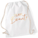 JGA Turnbeutel TEAM BRAUT + BRAUT rosegold  Weiß...